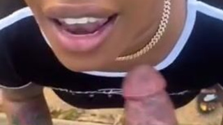 Ebony Deepthroat Blowjob GIF