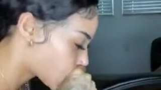 Long Tongue Girlfriend Deepthroat Blowjob BBC GIF