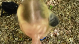 Public Gagging Deepthroat Blonde Big Dick GIF