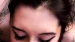 Goth Deepthroat Brunette Blowjob Amateur Alt GIF