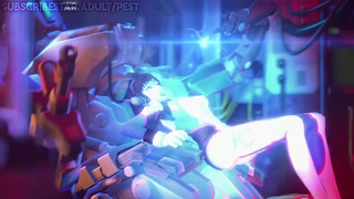 Overwatch D.Va Electrocuted by Bastion