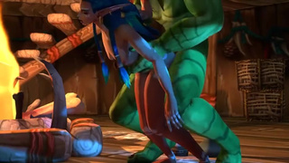 Sexy Tight warcraft Female Gets Fucked and Covered in cum by a troll