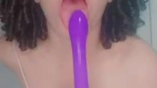 Sex Toy Petite Gagged Blowjob GIF