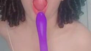 Sex Toy Petite Gagged Blowjob GIF