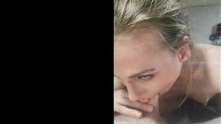 Small Tits Green Eyes Gagging Deepthroat Cute Cut Cock Blowjob GIF