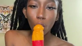 Ebony Deepthroat Blowjob GIF