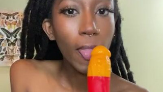 Ebony Deepthroat Blowjob GIF