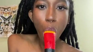 Ebony Deepthroat Blowjob GIF