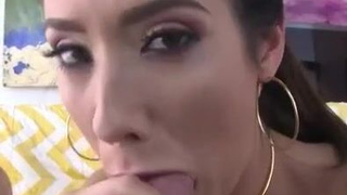 Sucking Pretty Eva Lovia Deepthroat Blowjob Big Dick Babe GIF