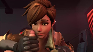 Шатенка Tracer играется с хуем нового персонажа из OverWatch