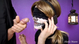 Teen Surprise Halloween Deepthroat Cum In Mouth Cuckold GIF