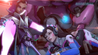 Sombra смотрит, как D.Va трахается с секс машиной