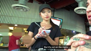 Waitress Riding Public NSFW Deepthroat Asian GIF