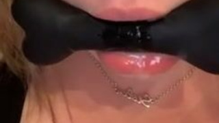 Spit Gagged Blowjob GIF