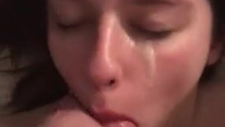 Girlfriend Deepthroat Cum Blowjob GIF