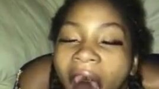 Ebony Couple Ebony Deepthroat Blowjob GIF