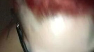 Redhead Goth Gagging Deepthroat Blindfolded GIF