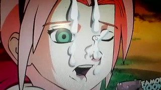 Naruto порно раком с красивой девушкой Сасуке
