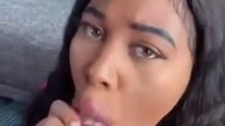 Ebony Deepthroat Blowjob GIF