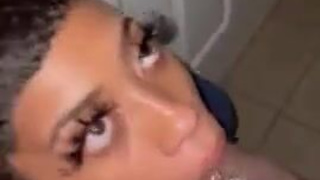 Spit Sloppy Gagging Gagged Eye Contact Ebony Couple Ebony Deepthroat Blowjob BBC GIF