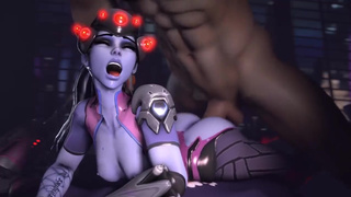 Огромный хуй вторгся в узкую киску Widowmaker из ОверВотч