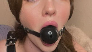 Pussy Natural Tits Gagged GIF