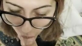 Nerd Glasses Face Fuck Deepthroat Blowjob Amateur GIF