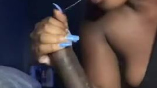 Gagging Ebony Big Dick GIF