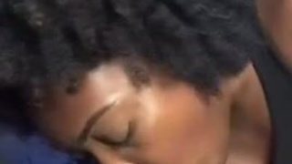 Gagging Ebony Big Dick GIF