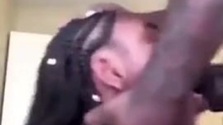 Wet Sloppy Hardcore Face Fuck Ebony Couple Ebony Deepthroat Blowjob BBC GIF