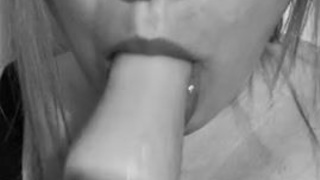 Spit Huge Dildo Dildo Deepthroat GIF