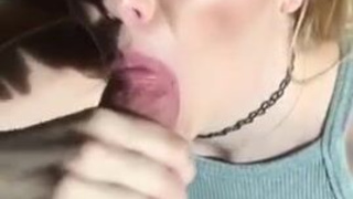 Deepthroat Blowjob Blonde GIF