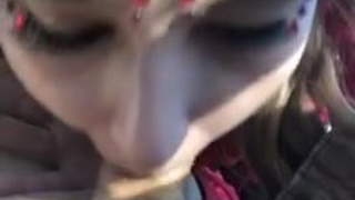 Small Tits Petite Deepthroat Car Sex Blowjob Blonde 20 Years Old GIF