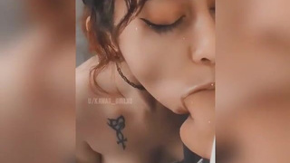 POV Latina Girlfriend Deepthroat Blowjob Amateur GIF