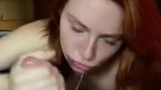 Redhead POV Lacy Lennon Deepthroat Blowjob GIF