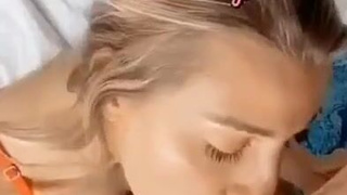 Sissy Gagging Deepthroat Cock Caption Blowjob Blonde GIF