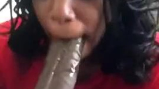 Wet Hardcore Ebony Couple Ebony Deepthroat Blowjob BBC GIF