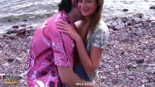 Petite and amateur teen is having amazing hardcore sex on the beach