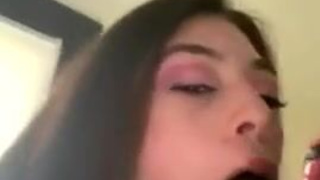 Teen Lips Girlfriend Deepthroat Brunette Blowjob BBC GIF